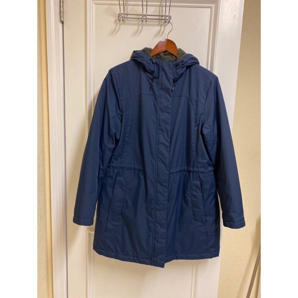 L.L. Bean Navy Winter Warmer Parka Coat Size Large Petitie (12-14)